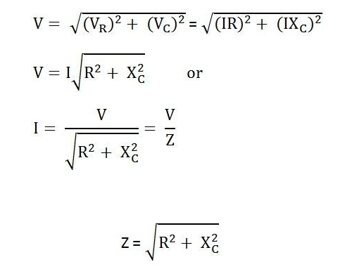 RC Series Circuit Calculation Formula